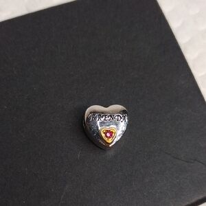 Heart Charm with Pink and Gold Accents Name Brenda